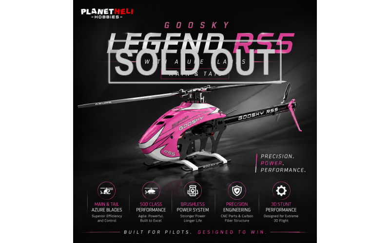 Goosky Legend RS5 Kit Pink With Azure main blade(560mm) & tail blade(95mm)