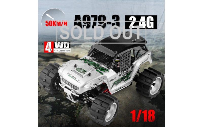 High quality WLtoys A979-3 2.4G 1:18 Scale 4WD Electric RTR Truck RC Car