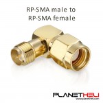 RP SMA Male Jack To RP SMA Female Jack Screw Thread Connector 90 Degrees Right Angle