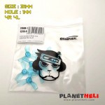 Gemfan 31mm Transparent 3 leaf Propeller Blue - 1mm hole for mobula6 and HD