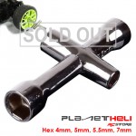 HEX 80132 Cross Wrenches Maintenance tool 4mm, 5mm, 5.5mm, 7mm